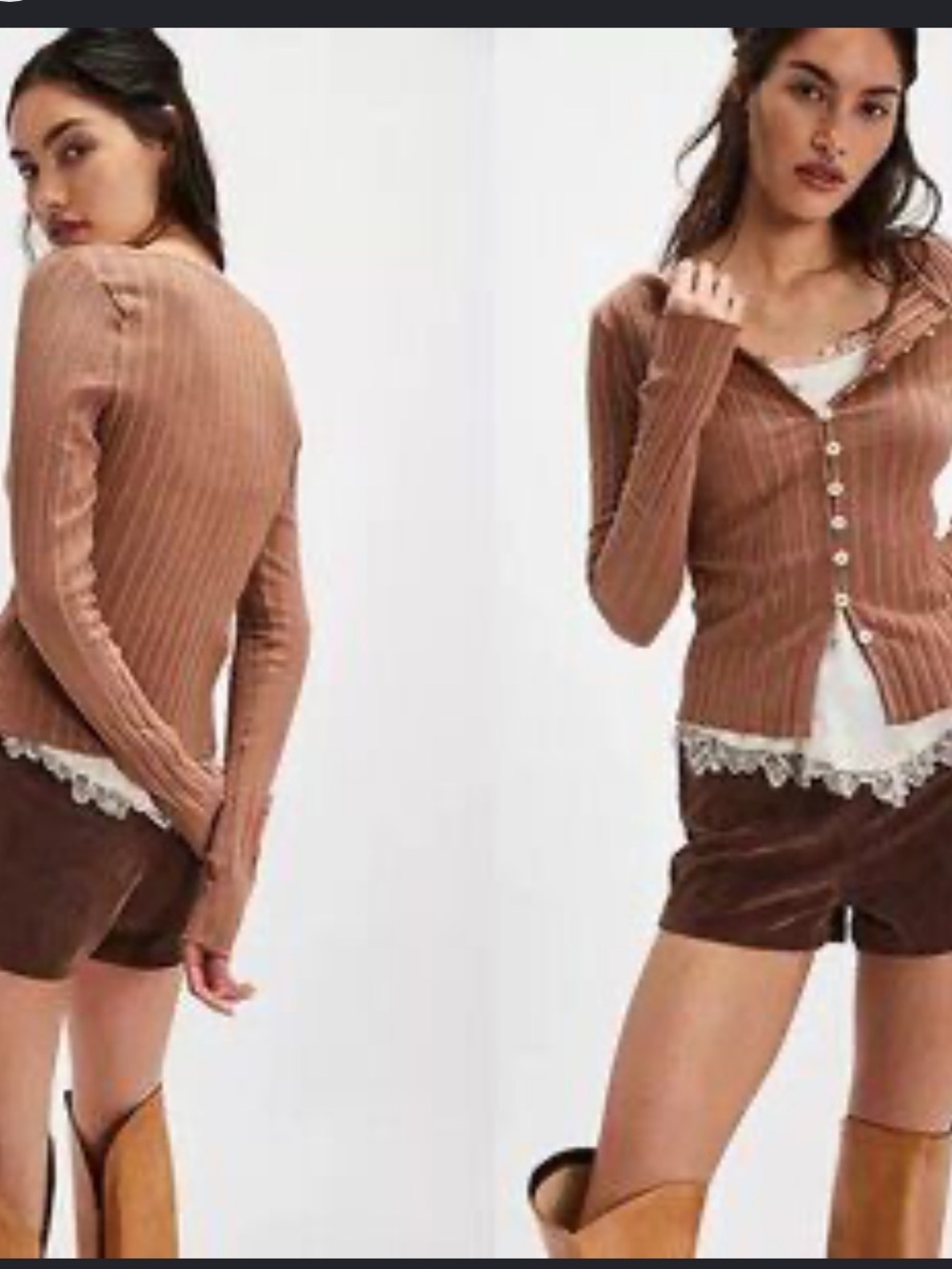 Free People Tilly Long Sleeve Top in Fallen Rock long Sleeve Y2K Top Size medium